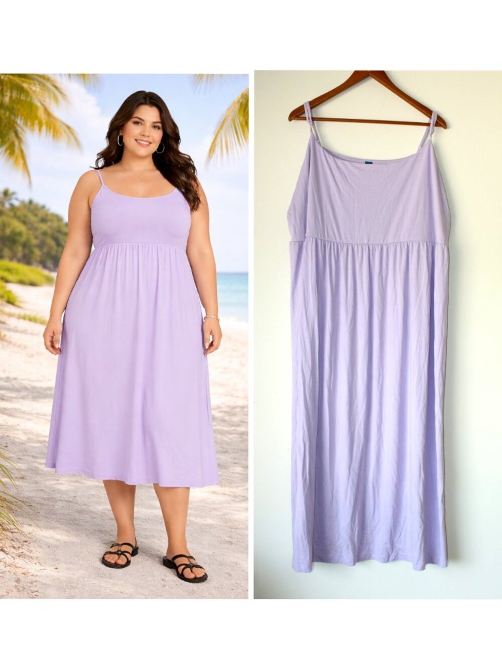 Old Navy Women’s Midi Dress Lavender Aura Size 4X Sleeveless Casual Summer